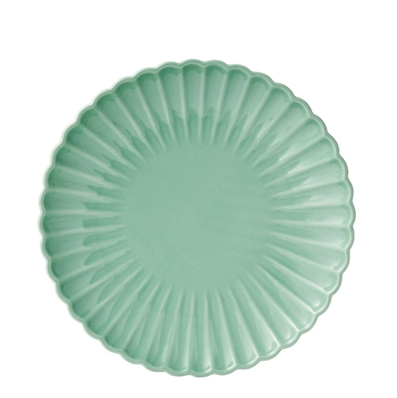 🎄 New Pioneer Woman Colette Scallop Green 12-Piece Dinnerware Set - Picture 3 of 10